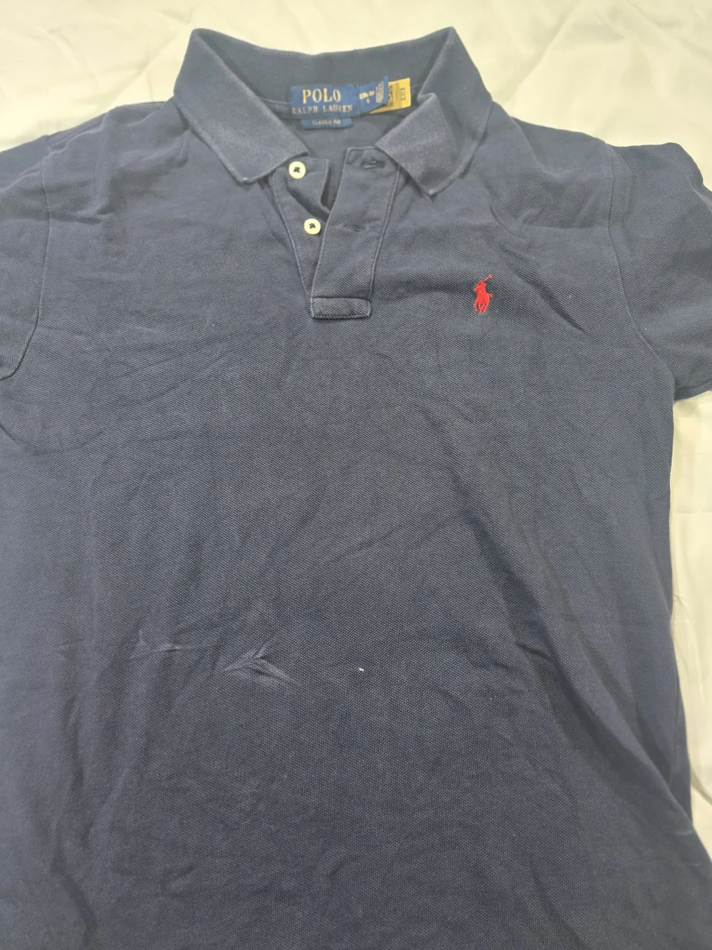 Polo by Ralph Lauren Men's Classic Navy Polo Shirt with Red Pony Size Large